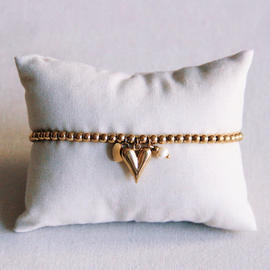 Perlenarmband mit Herzen und Min-Perle