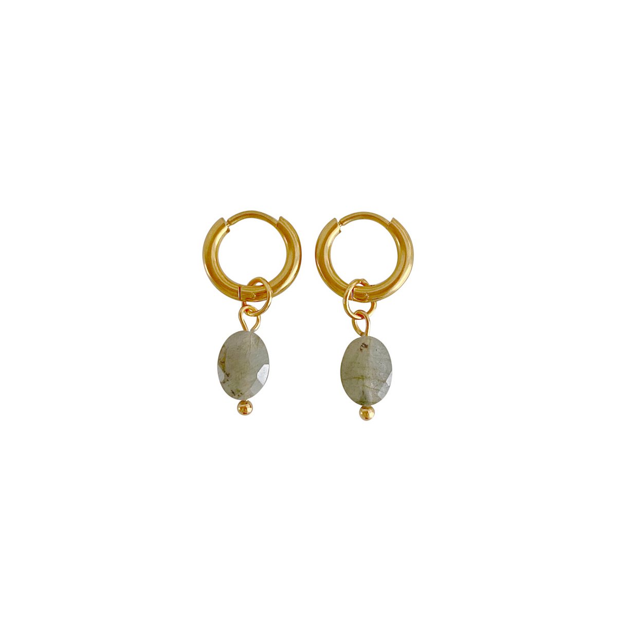 Creolen mit Labradorit - Gold