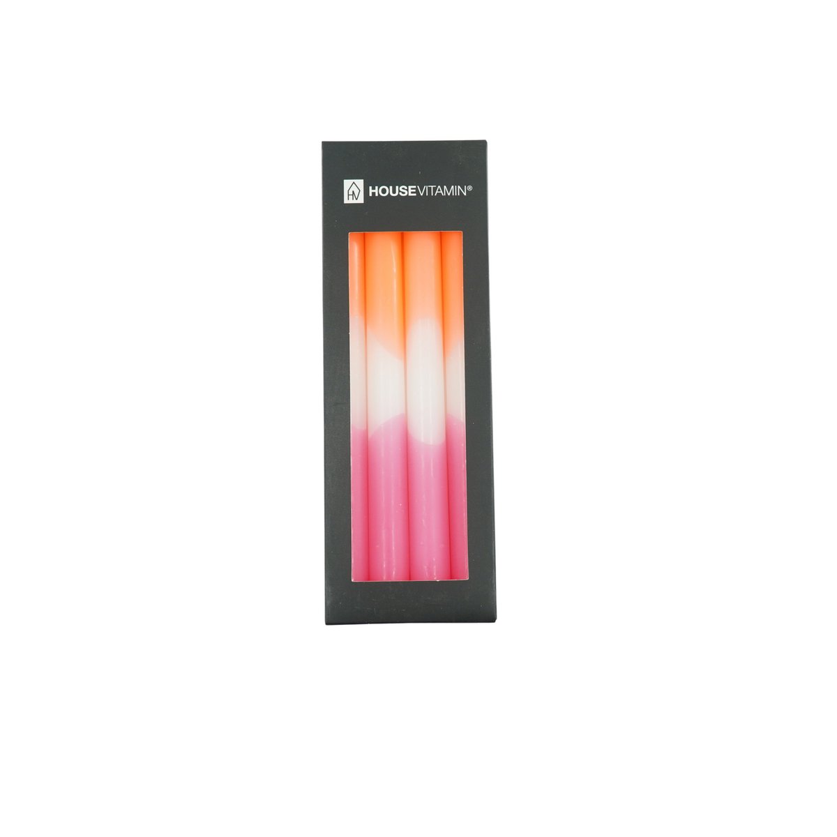 Kerzen - Dip Dye Capers - Neon Pink/Weiß/Neonrot - 2,1x25 cm