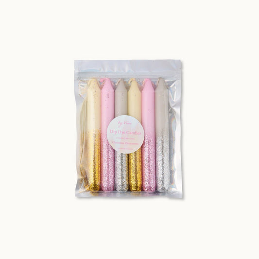 Dip Dye Kerzen „Glitter Christmas Ornaments“