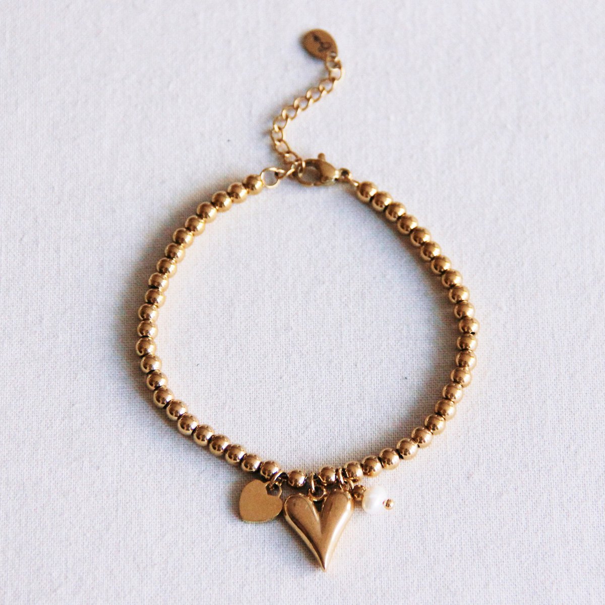 Perlenarmband mit Herzen und Min-Perle
