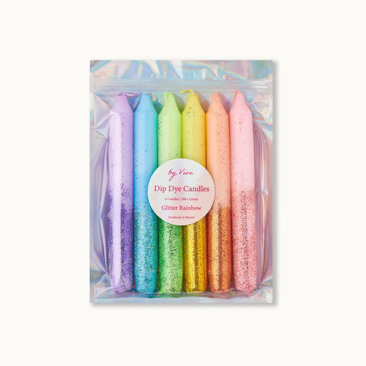 Dip Dye Kerzen „Glitter Rainbow Edition“