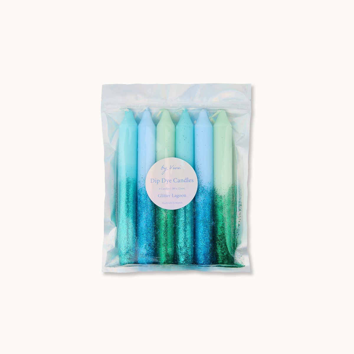 Dip Dye Kerzen „Glitter Lagoon“