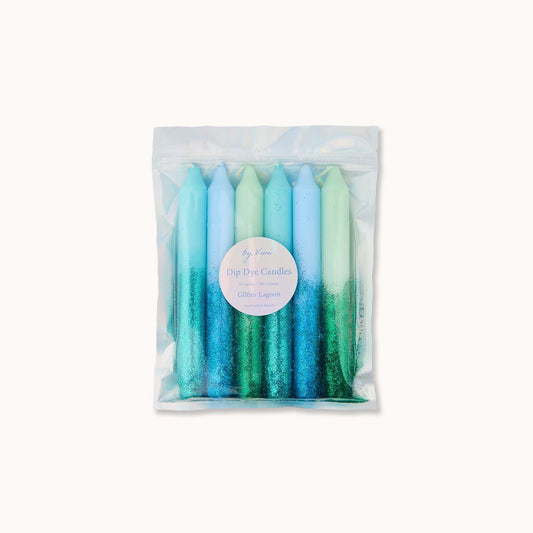 Dip Dye Kerzen „Glitter Lagoon“