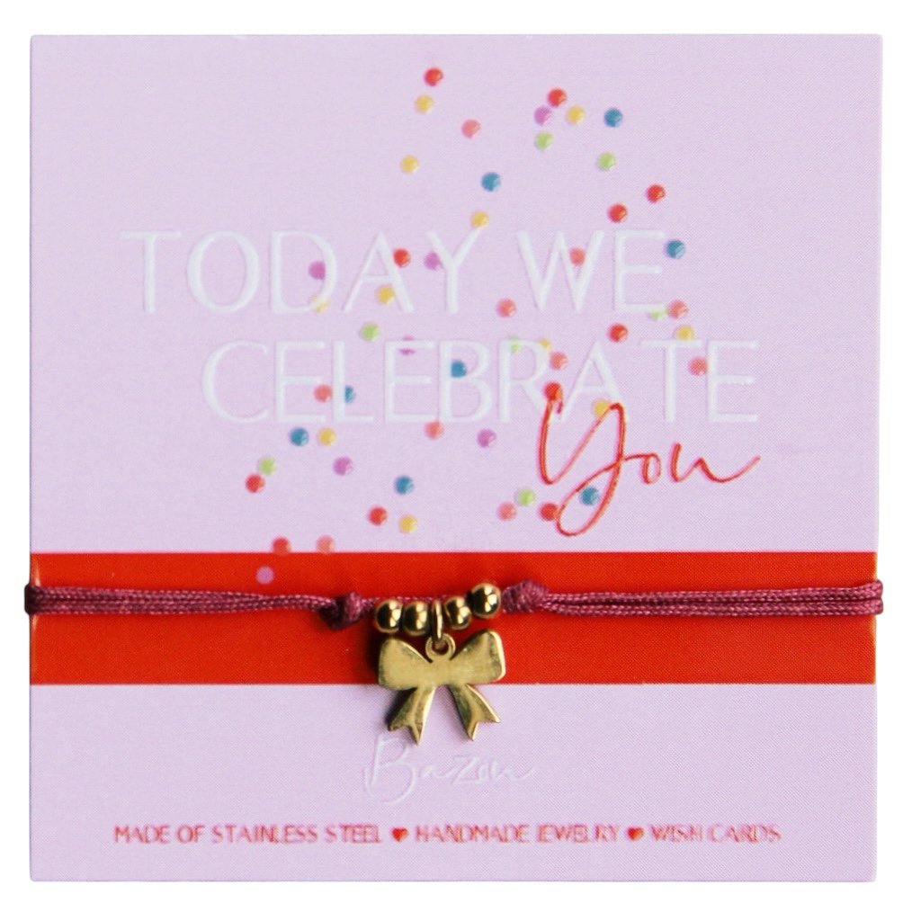 Wishcard mit Satinarmband - TODAY WE CELEBRATE YOU