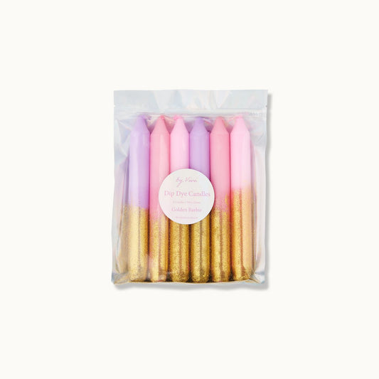 Dip Dye Kerzen „Glitter Golden Barbie“
