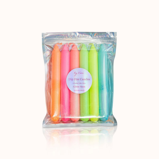 Dip Dye Kerzen „Glitter Neon Edition“