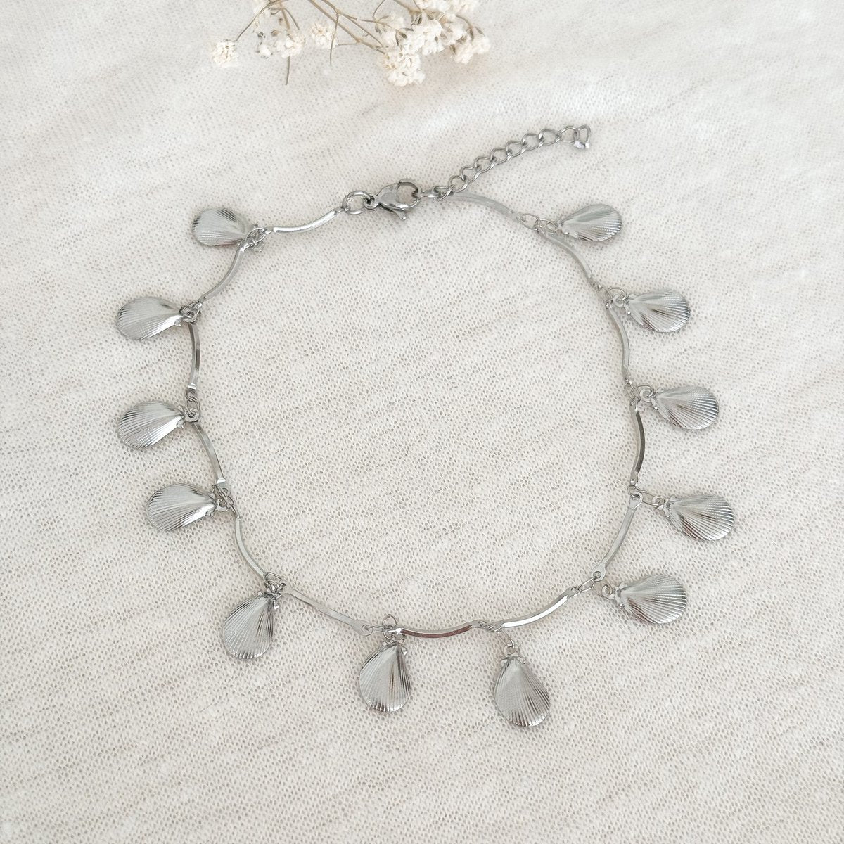 Fußkettchen mit Muscheln - Silber