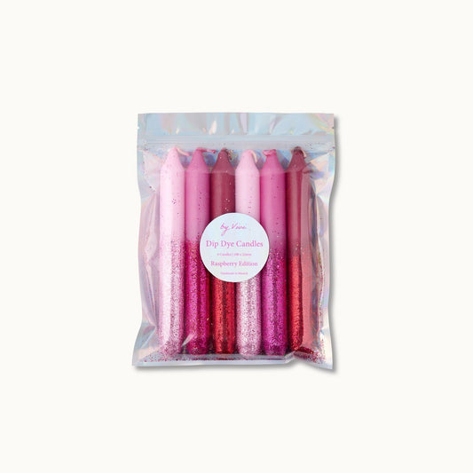 Dip Dye Kerzen „Glitter Raspberry Edition“