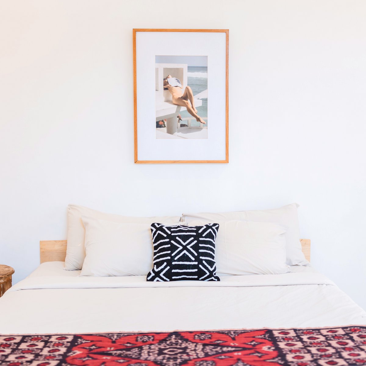 Kissenbezug, handgefertigt – schwarzer Kissenbezug – Boho-Wurfkissen – 40 x 40 / 50 x 50 cm, bestickter Kissenbezug aus Baumwolle BIMA