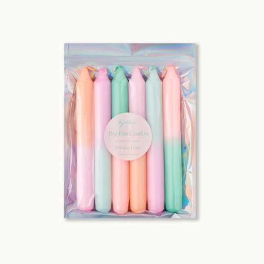 Dip Dye Kerzen „Birthday Cake“