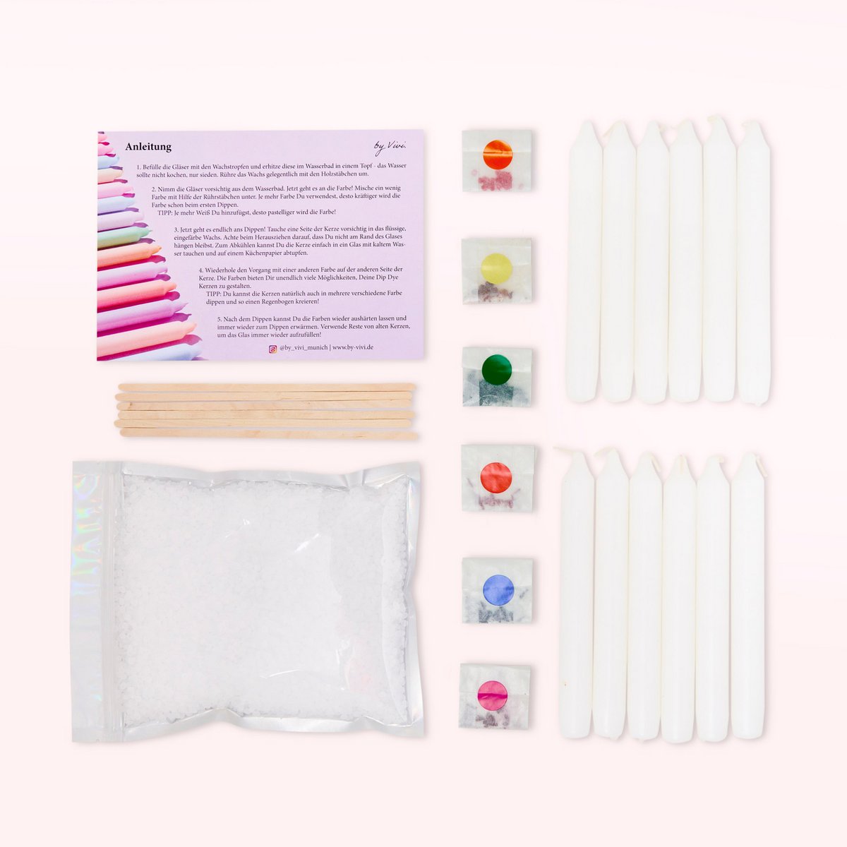 DIY Box - Dip Dye Kerzen: Rainbow Edition