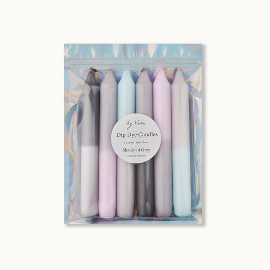 Dip Dye Kerzen „Shades of Grey“
