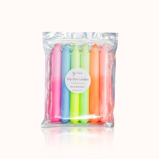 Dip Dye Kerzen „Neon Rainbow“