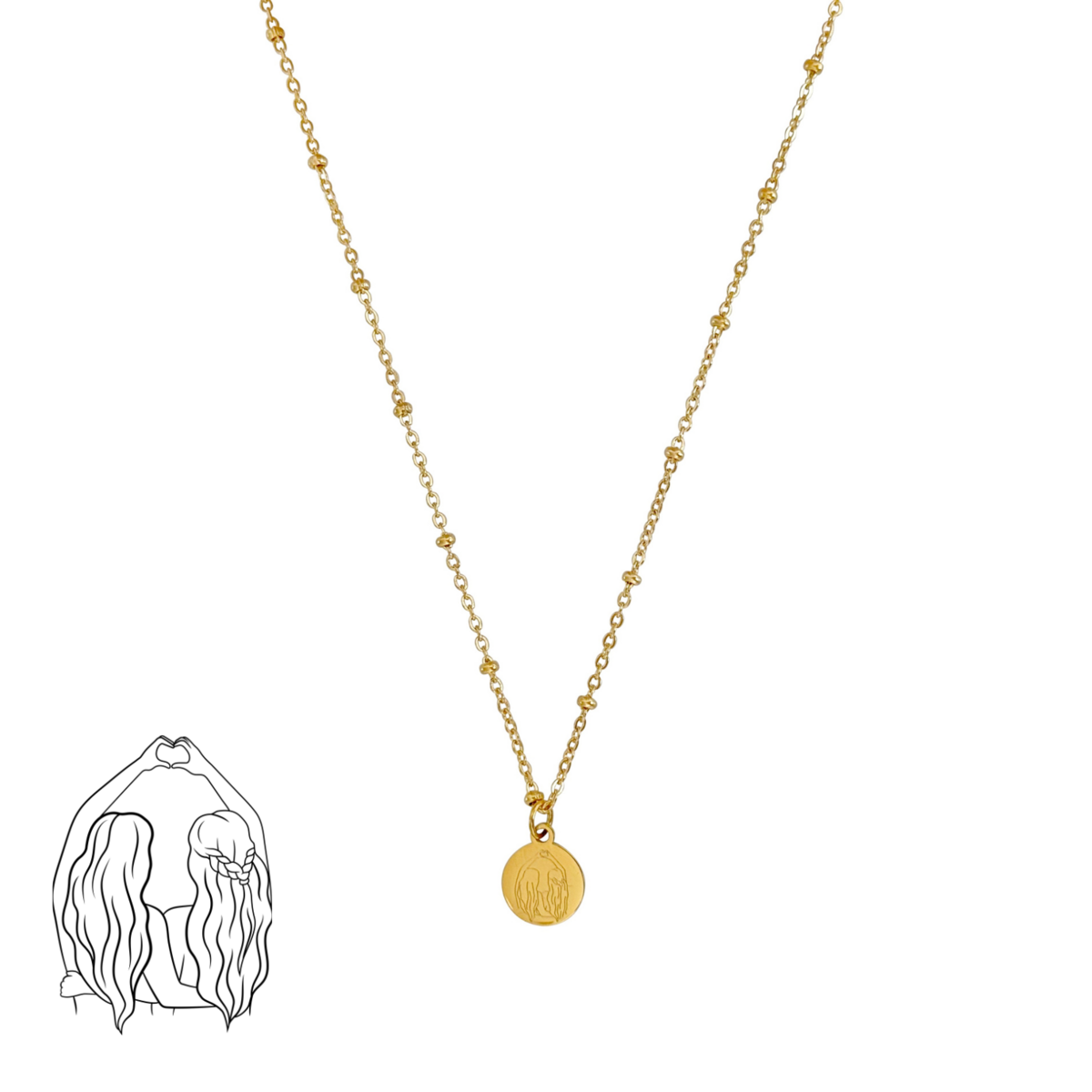 Beste-Freunde-Halskette – Gold