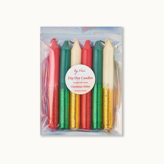 Dip Dye Kerzen „Glitter Christmas Edition“