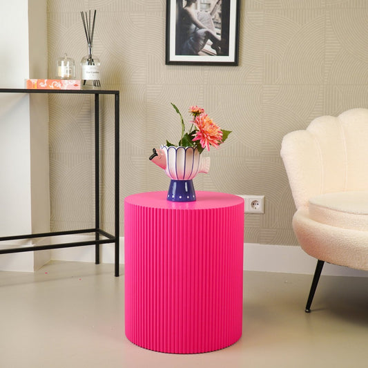 Beistelltisch / Säule Zylinder - MDF - Neon Pink - 39x45cm