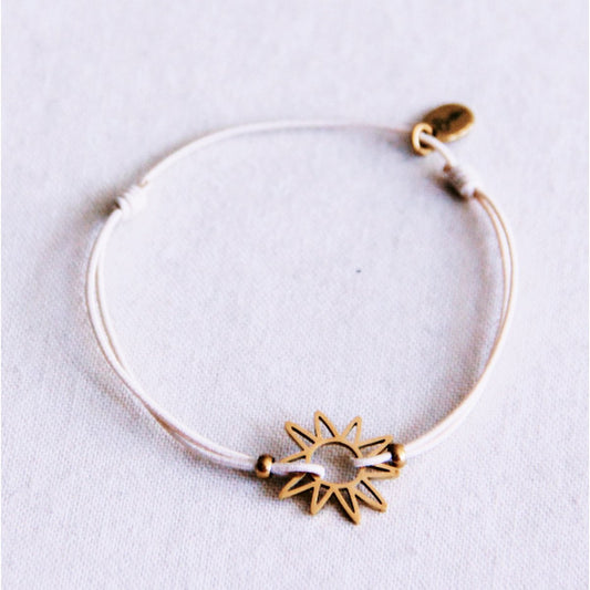 Elastisches Armband mit Sonne - Weiß