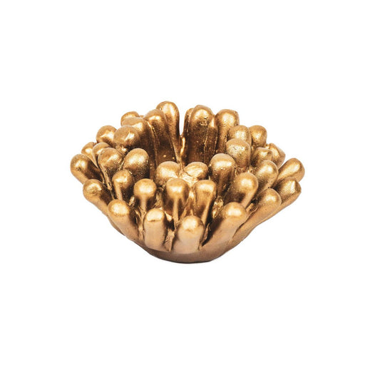 Kerzenhalter - Teelicht - Seeanemone - Gold - 10x10x6cm