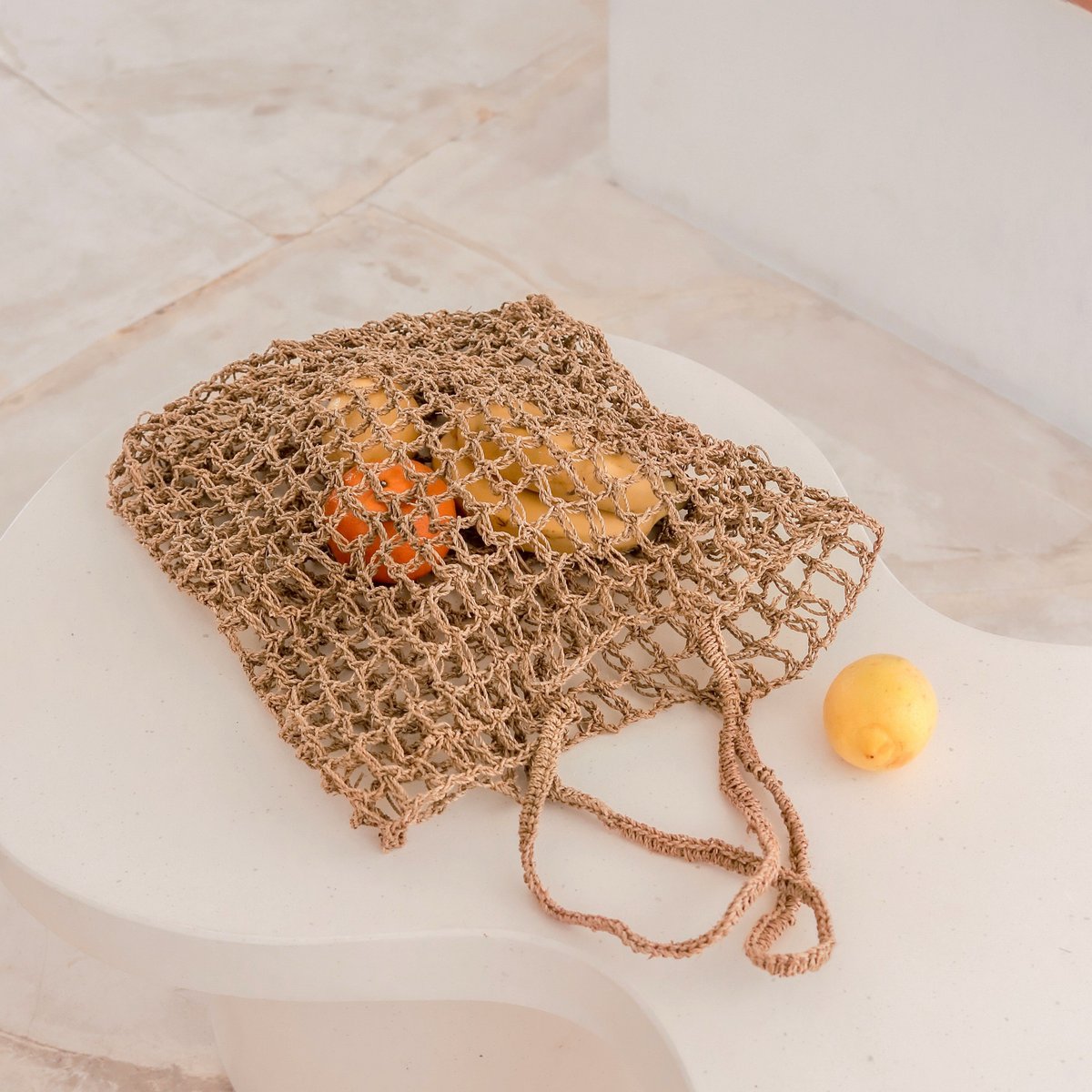 Bast-String-Tasche | Handgewebte wiederverwendbare Einkaufstasche