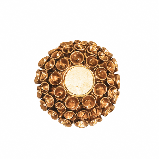 Kerzenhalter - Teelicht- Koralle - Gold - 13x3x5cm