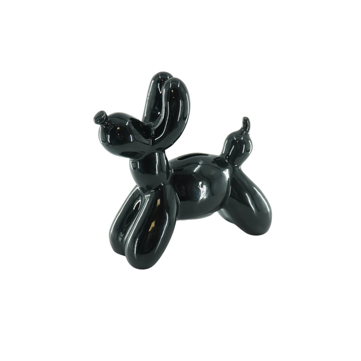 Spardose Ballonhund – Keramik – Schwarz – 17 x 7 x 17 cm