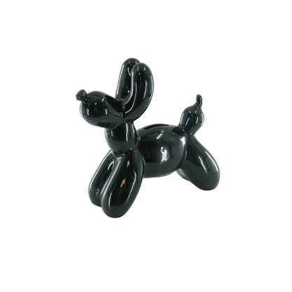 Spardose Ballonhund – Keramik – Schwarz – 17 x 7 x 17 cm