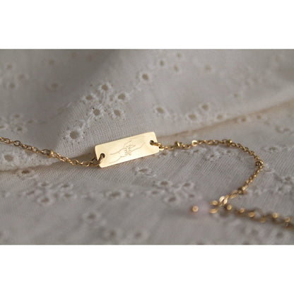 Armband „Mutter und Kind“ mit Rosenquarz - Gold