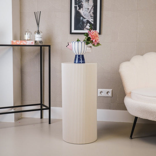 Beistelltisch / Säule Zylinder - MDF - Sand - 30x65 cm