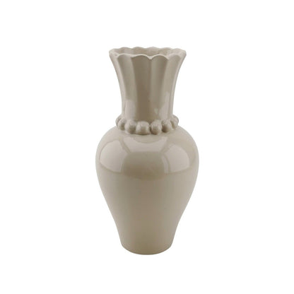 Vase - Perlenhals - Sand 12x12x24 cm