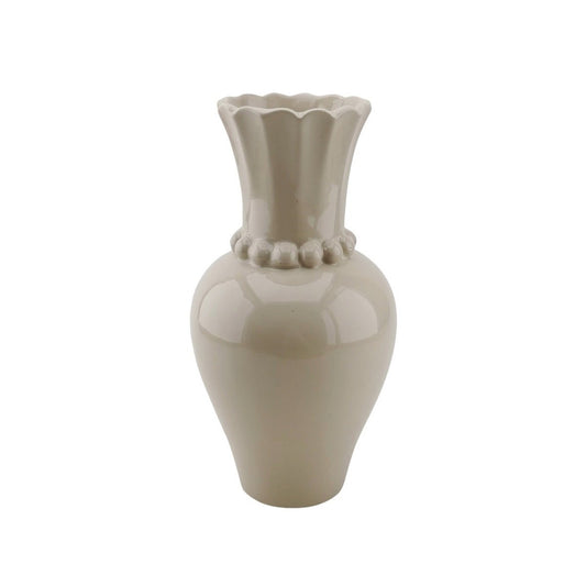 Vase - Perlenhals - Sand 12x12x24 cm