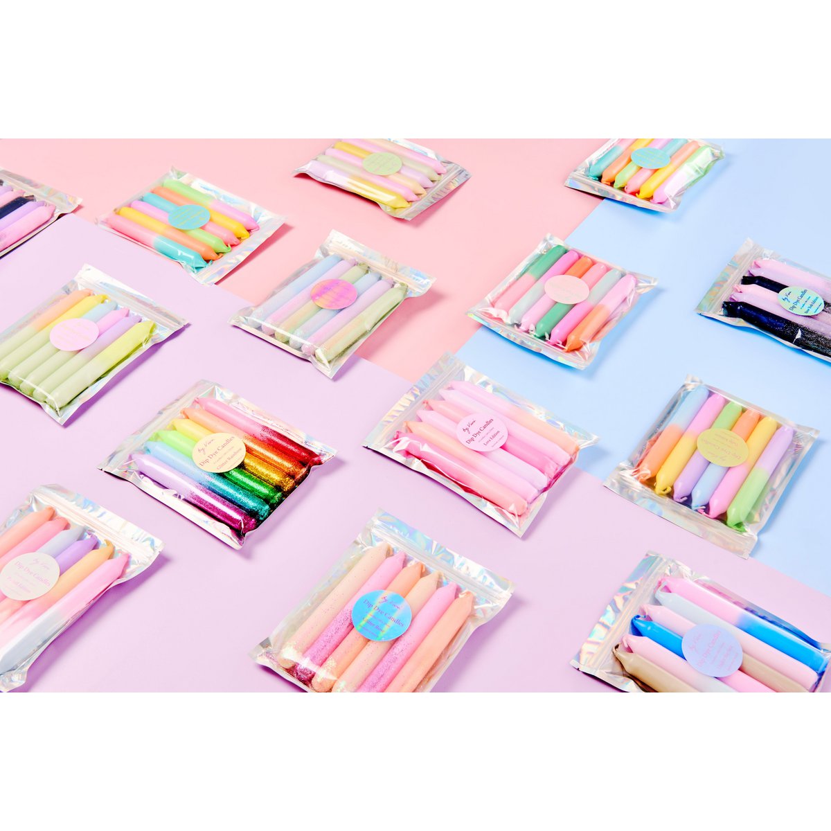 Dip Dye Kerzen „Birthday Cake“