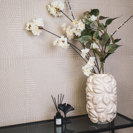 Vase "Kisses" Keramik - Beige - 17x17x27cm