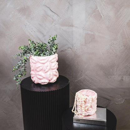 Topf "Kisses" Keramik - Hellrosa - 17,5x17,5x17,5cm