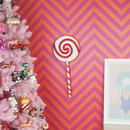 Lolly Pop - Schaumstoff - Weiß/Rot - 25x63cm