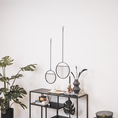 Runde Wandspiegel - Metall - Black - 25x90 cm & 30x100 cm