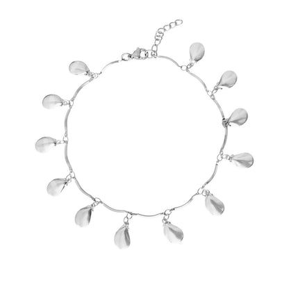 Fußkettchen mit Muscheln - Silber