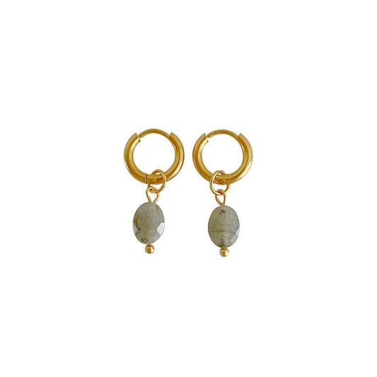 Creolen mit Labradorit - Gold