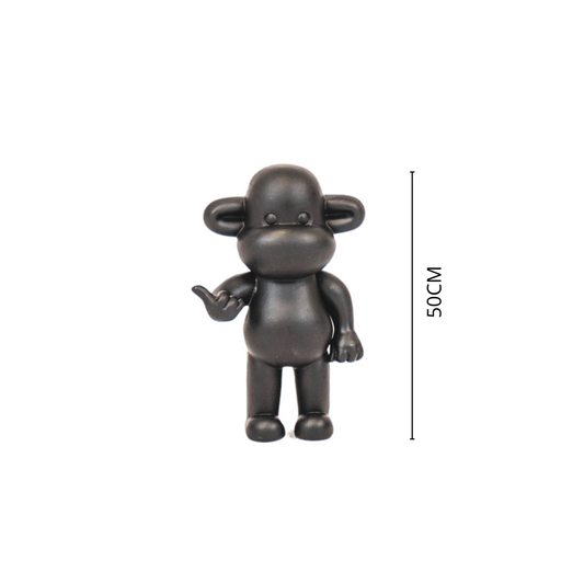 Affenfigur "The Legend"  33x21x50 cm - Schwarz