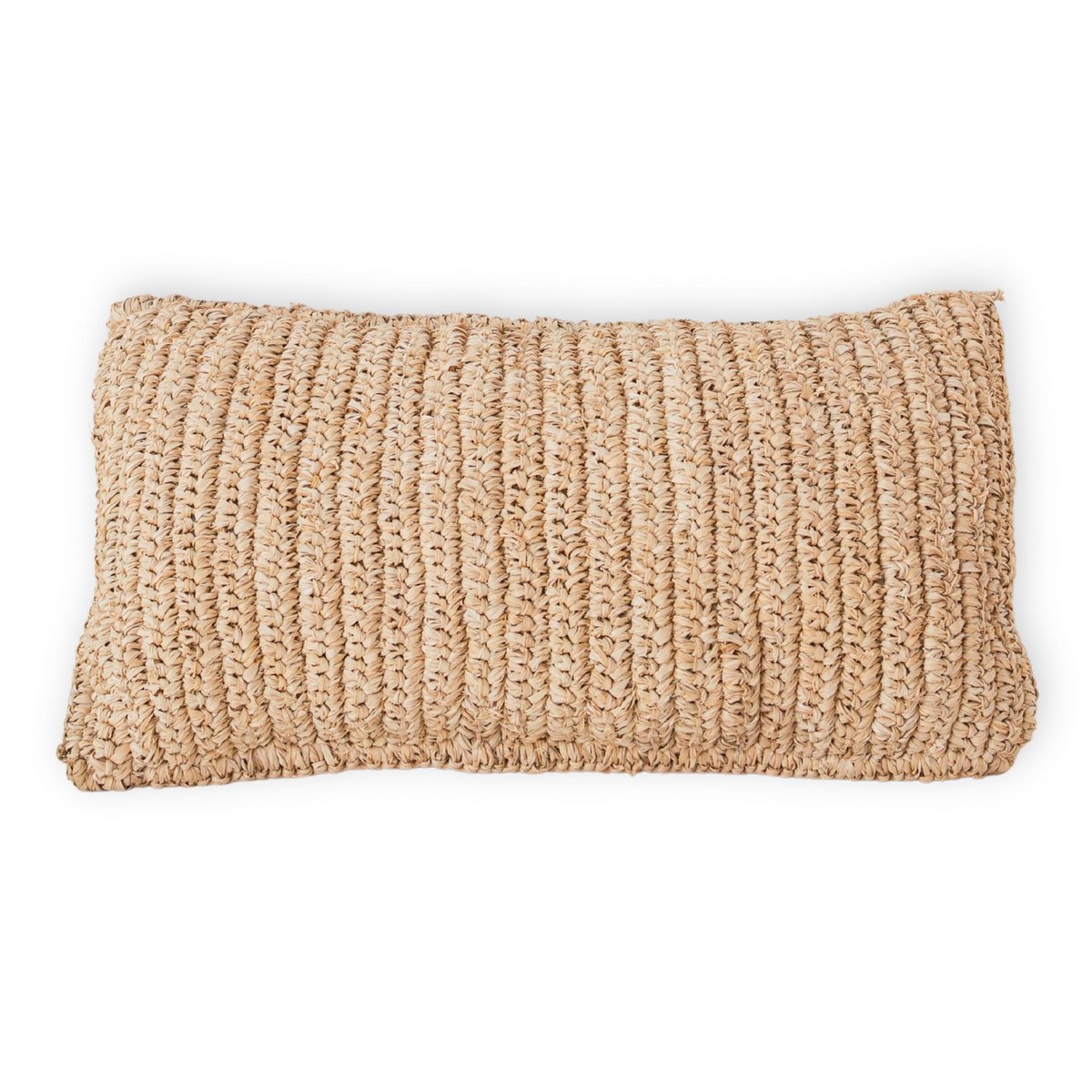 Raffia Dekokissen 50x30 cm mit Füllung