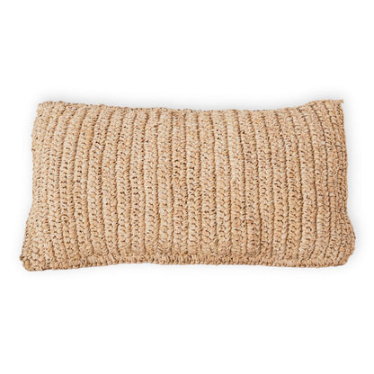 Raffia Dekokissen 50x30 cm mit Füllung