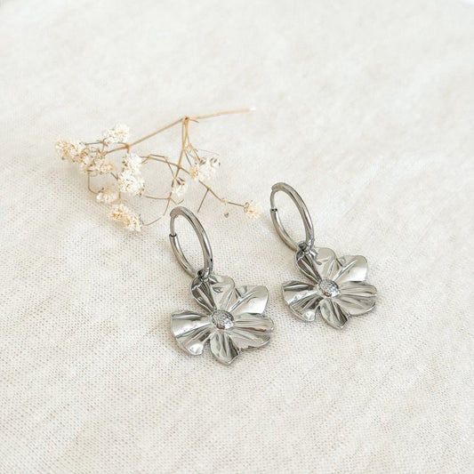 Wildblumen-Ohrringe - Silber