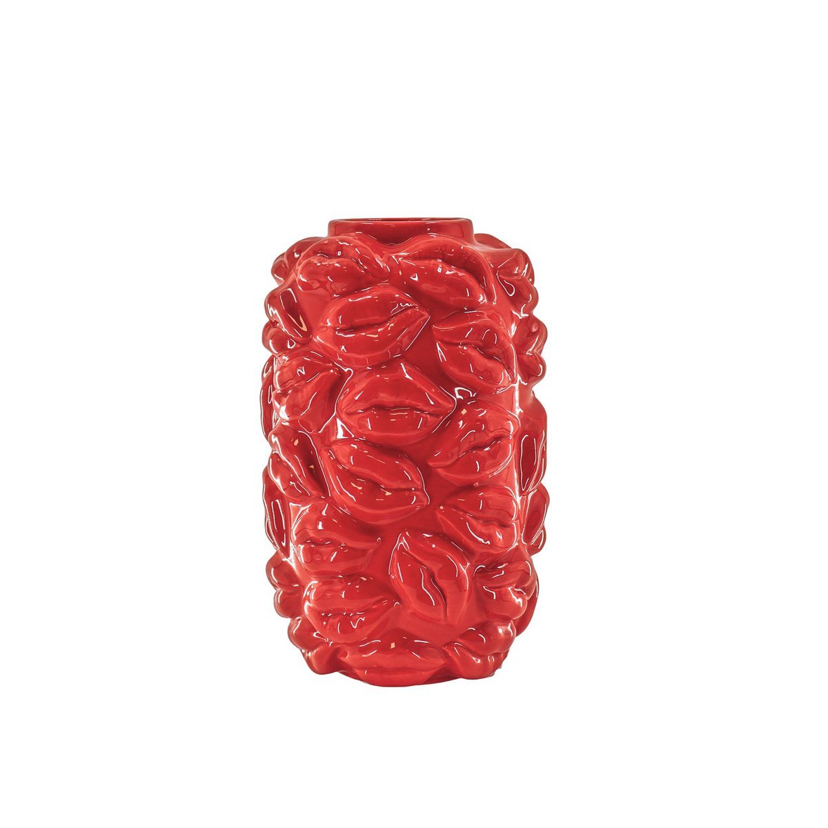 Vase "Kisses" Keramik - Rot - 17x17x27cm