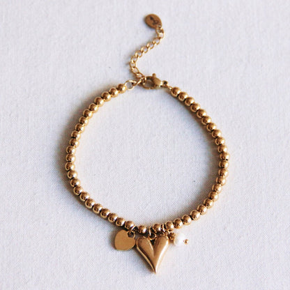 Perlenarmband mit Herzen und Min-Perle