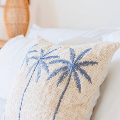 Kissenbezug aus Baumwolle mit Palmenmuster – Boho-gesticktes Kissen – dekoratives Kissen – bestickter Kissenbezug 40 x 40 oder 50 x 50 cm ANARKA