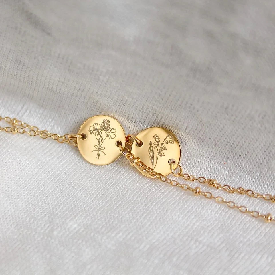 Goldenes Geburtsblumen-Armband (monatlich bestellbar)