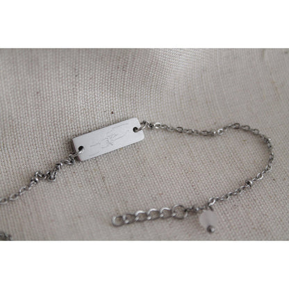 Armband „Mutter und Kind“ mit Rosenquarz - Silber