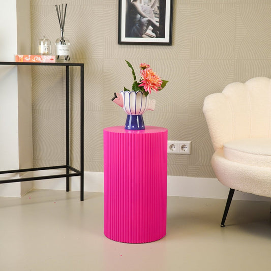 Beistelltisch / Säule Zylinder - MDF - Neon Pink - 30x54 cm