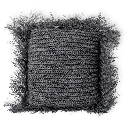 Schwarzes Raffia-Kissen mit Füllung, Fransen, GANDI aus Bast (2 Größen)
