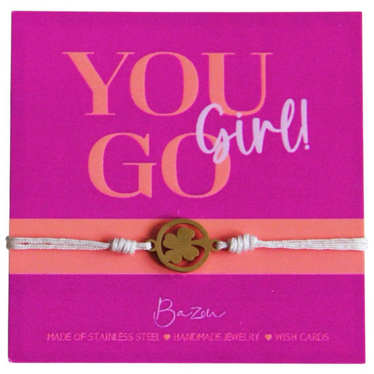 Wishcard mit Satinarmband - YOU GO GIRL